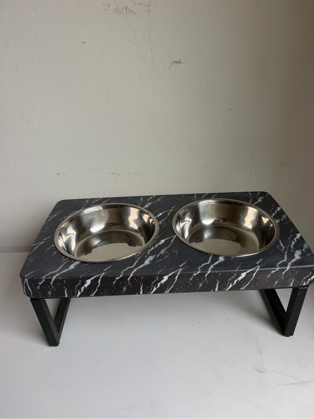 Top Paw Marble Elevated Dog Feeder